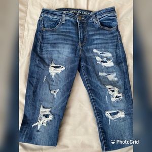 Distressed Stretch Short Skinny Jeans 👖